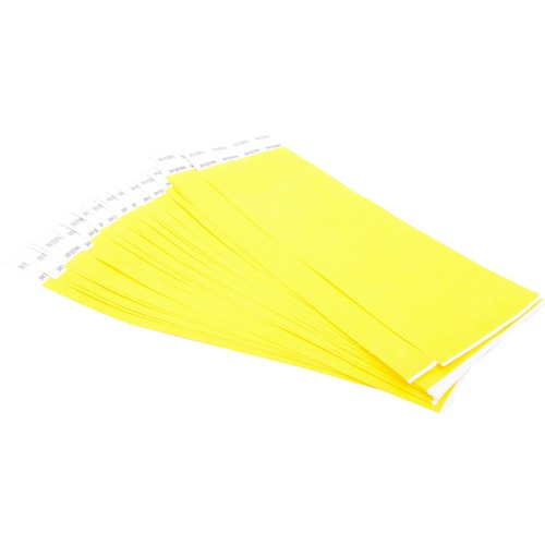 SICURIX Standard Dupont Tyvek Security Wristband - 100 / Pack - 0.8" Height x 10" Width Length - Yellow - Tyvek