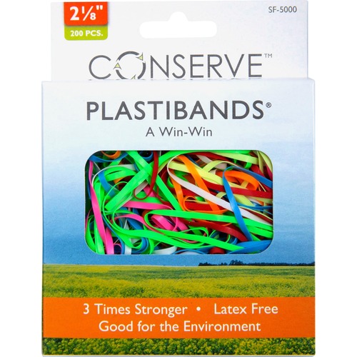 PlastiBands, Size 2 1/8, 200/BX, Assorted Colors