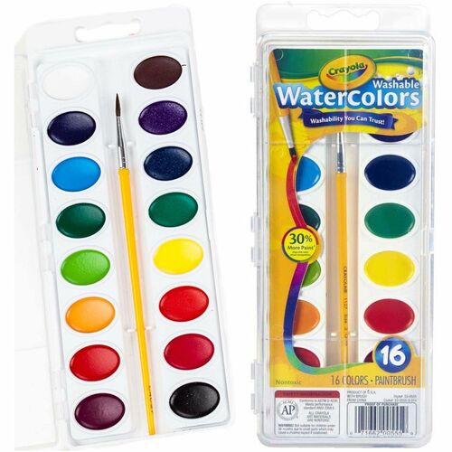 Crayola Washable Watercolor Set - 4.90 oz - 16 / Set - Assorted