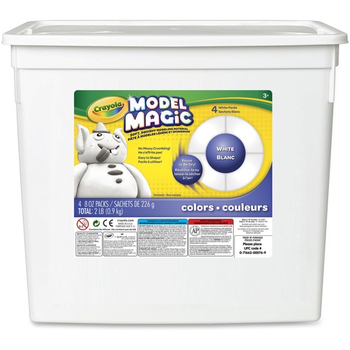 Crayola Model Magic Modeling Clay - Clay Craft - 8.50" (215.90 mm)Height x 8.50" (215.90 mm)Width x 5.50" (139.70 mm)Depth - White