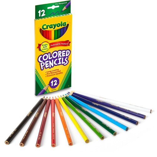Crayola Presharpened Colored Pencils - 3.3 mm Lead Diameter - Assorted Lead - Wood Barrel - 12 / Set