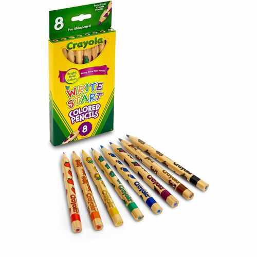 Crayola Write Start Colored Pencils - 5.3 mm Lead Diameter - Assorted Lead - 8 / Set