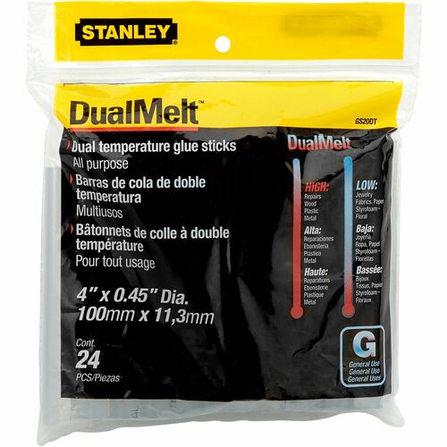 Stanley Dual Temperature Glue Sticks - 317.5 g - 24 / Pack - Clear