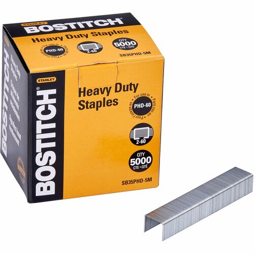 Bostitch PHD-60 Stapler Heavy Duty Premium Staples - Heavy Duty - Holds 60 Sheet(s) - Chisel Point - Silver5000 / Box - Staples - BOSSB35PHD5M