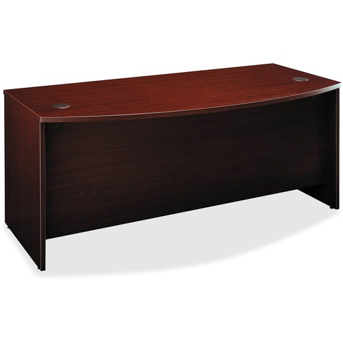 Bush Business Furniture Series C 72W Bow Front Desk Shell - 29.8" Height x 71" Width x 36.1" Depth x 1" Thickness - Material: Melamine, Polyvinyl Chloride (PVC), Pressboard, Engineered Wood - Finish: Mahogany, Thermofused Laminate (TFL) - Scratch Resistan