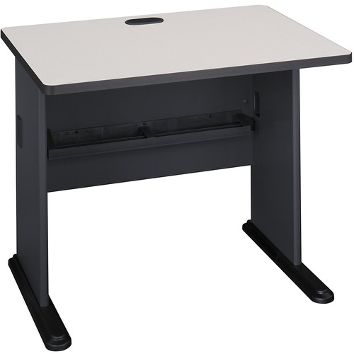 Bush Business Furniture Series A 24W Hutch in White Spectrum - 29.9" Height x 35.9" Width x 26.9" Depth x 1" Thickness - Material: Melamine, Pressboard - Finish: Slate Gray, White Nebula, Thermofused Laminate (TFL) - Scratch Resistant, Stain Resistant, Gr