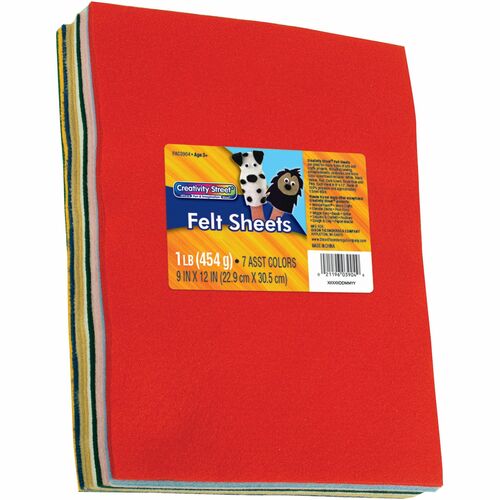 Creativity Street One Pound Felt Sheets - 30 Piece(s) - 9"Width x 12"Length - 30 / Pack - Assorted