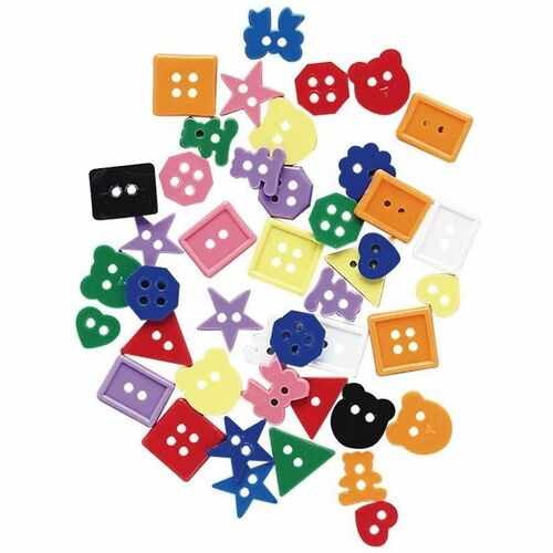 Creativity Street Plastic Buttons - 1 / Pack - Multicolor