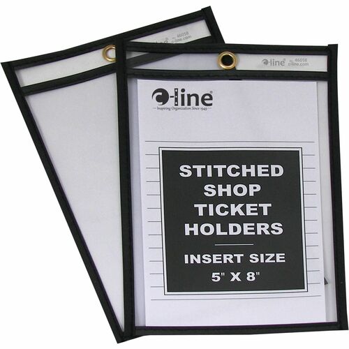 C-Line Shop Ticket Holders, Stitched - Both Sides Clear, 5 x 8, 25/BX, 46058