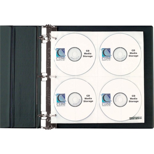 C-Line CD/DVD Pages Ring Binder Kit - 11.5" Height x 2" Width x 12.4" Depth - 80 x CD/DVD Capacity - Ring Binder - Black - Polypropylene - 1 Each