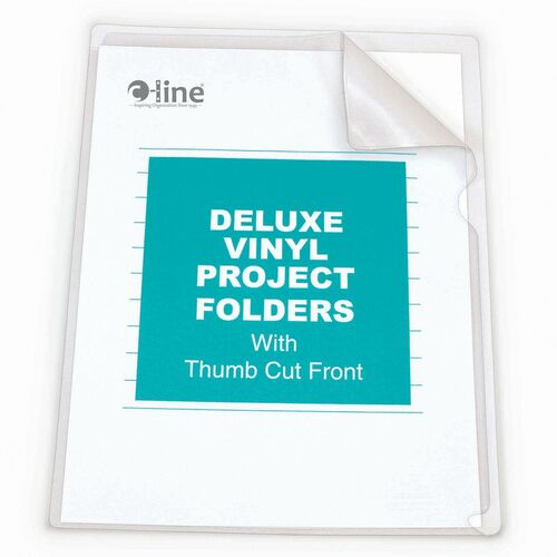 C-Line Deluxe Vinyl Project Folders - Non-glare, 11 x 8-1/2, 50/BX, 62138