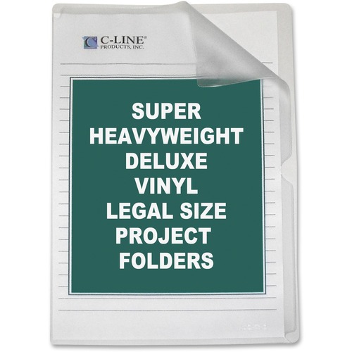 C-Line Deluxe Vinyl Project Folders - Legal Size, Non-glare, 14 x 8-1/2, 50/BX, 62139