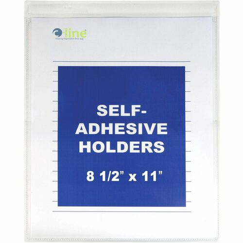 C-Line Self-Adhesive Poly Shop Ticket Holders, Welded - 8-1/2 x 11, Peel & Stick, 50/BX, 70911