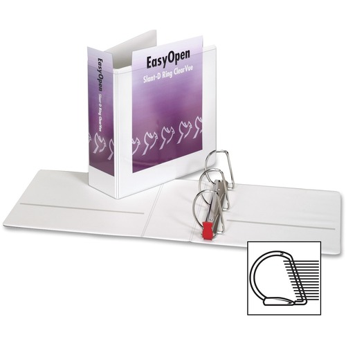 Cardinal EasyOpen ClearVue Locking Slant-D Ring Binder - 4" (101.60 mm) Binder Capacity - Letter - 8 1/2" (215.90 mm) x 11" (279.40 mm) Sheet Size - 775 Sheet Capacity - 3 3/5" (91.44 mm) Spine Width - 3 Ring(s) - Fastener(s): D-Ring - Pocket(s): 2, Insid