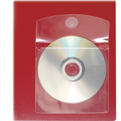 Cardinal HOLDit! Self-Adhesive CD/DVD Disk Pockets - 5" Height x 0.1" Width x 5" Length - 1 x CD/DVD Capacity - 5" x 5" Sheet - Ring Binder - Rectangular - Clear - Polypropylene - 10 / Pack - CD/DVD Case Inserts - CRD21845