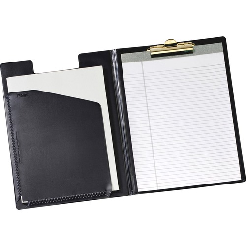 Cardinal Letter Pad Folio - 8 1/2" x 11" - 100 Sheet Capacity - 1 Inside Front Pocket(s) - Vinyl, Polyvinyl Chloride (PVC) - Black - 1 Each