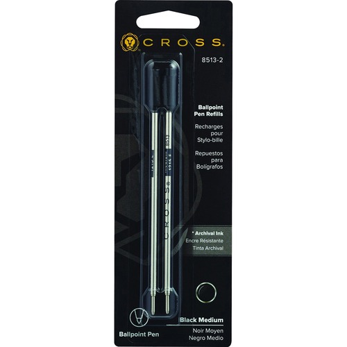 Cross Standard Ballpoint Pen Refills - Medium Point - Black Ink - 2 / Pack - Pen Refills - CROAT85132