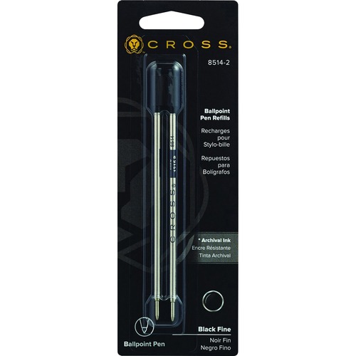 Cross Standard Ballpoint Pen Refills - Fine Point - Black Ink - 2 / Pack - Pen Refills - CROAT85142