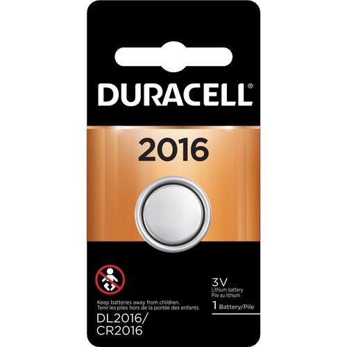 Duracell Coin Cell Lithium 3V Battery - DL2016 - For Multipurpose - 3 V DC - 1 Each