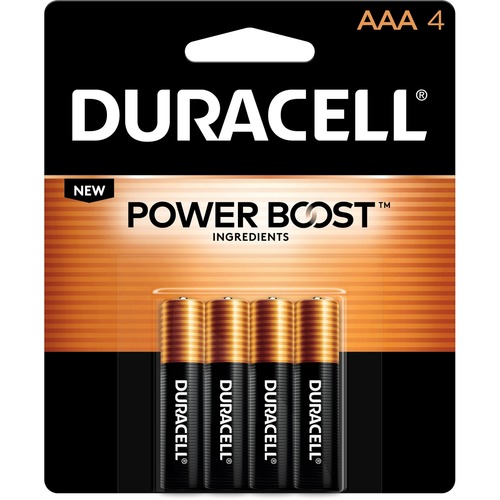 Duracell Coppertop Alkaline AAA Batteries - For Multipurpose - AAA - 1.5 V DC - 4 / Pack = DURMN2400B4Z