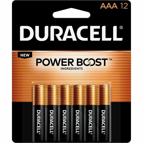 Duracell Coppertop Alkaline AAA Batteries - For Multipurpose - AAA - 1.5 V DC - 12 / Pack = DURMN24RT12Z