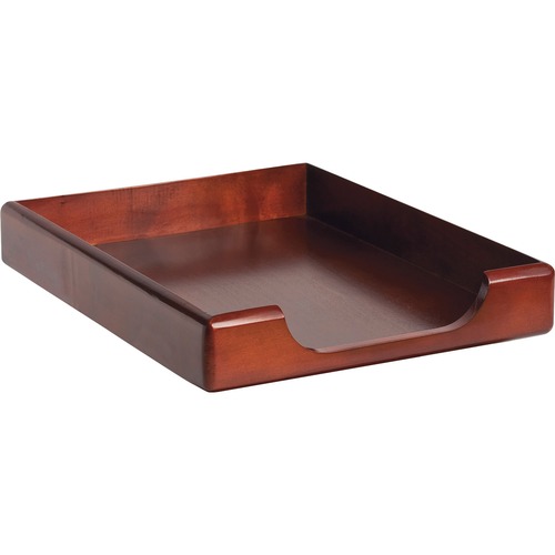 Rolodex Wood Tones Front-loading Letter Trays - 1 Tier(s) - 2" Height x 13.50" Width x 10.50" Depth - Desktop - Mahogany - Wood - 1 Each