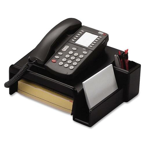 Rolodex Wood Tones Phone Stand - 4.8" Height x 12.3" Width x 10" Depth - Wood - Black