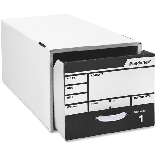 Pendaflex Standard Pull-drawer Letter Storage Boxes - External Dimensions: 24" Width x 12.9" Depth x 10.3"Height - Media Size Supported: Letter - Stackable - White - For File - Recycled - 1 Each