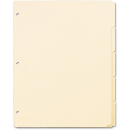 Oxford Ring Book Index Sheets - 5 x Divider(s) - Blank Tab(s) - 5 Tab(s)/Set - 8.5" Divider Width x 11" Divider Length - 3 Hole Punched - Manila Tab(s) - Recycled - Punched, Acid-free - 20 / Box