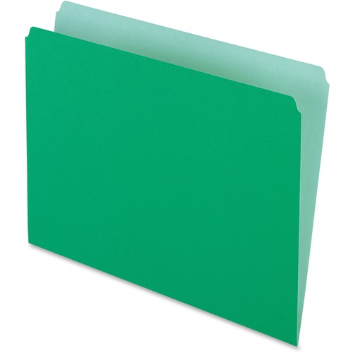 Pendaflex Letter Recycled Top Tab File Folder - 8 1/2" x 11" - Light Green - 30% Recycled - 100 / Box