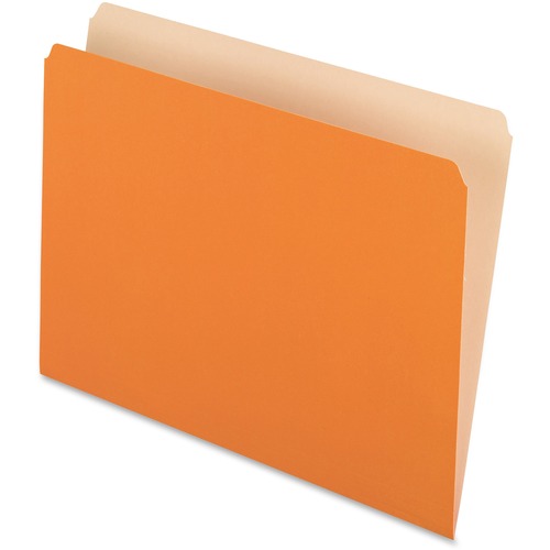 Pendaflex Letter Recycled Top Tab File Folder - 8 1/2" x 11" - Orange - 30% Recycled - 100 / Box