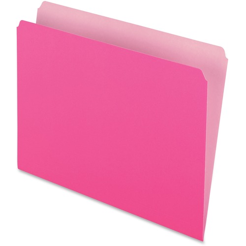 Pendaflex Letter Recycled Top Tab File Folder - 8 1/2" x 11" - Pink - 30% Recycled - 100 / Box