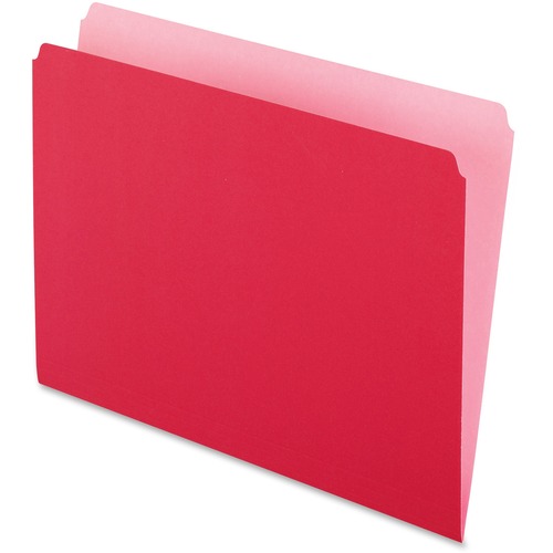 Pendaflex Letter Recycled Top Tab File Folder - 8 1/2" x 11" - Red - 30% Recycled - 100 / Box