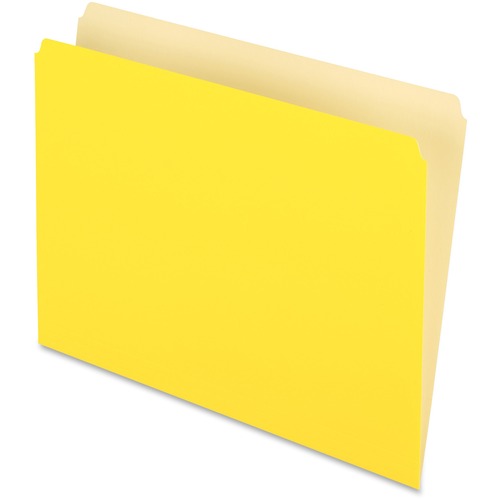 Pendaflex Letter Recycled Top Tab File Folder - 8 1/2" x 11" - Yellow - 30% Recycled - 100 / Box