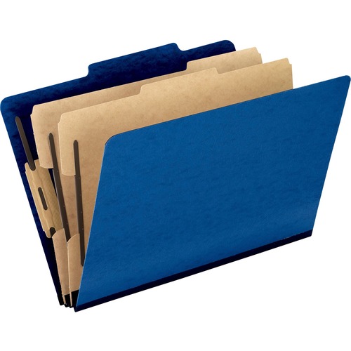 Pendaflex 2/5 Tab Cut Legal Recycled Classification Folder - 8 1/2" x 14" - 2" Expansion - 4 Fastener(s) - 2" Fastener Capacity for Folder, 1" Fastener Capacity for Divider - 2 Divider(s) - Pressguard - Blue - 65% Recycled