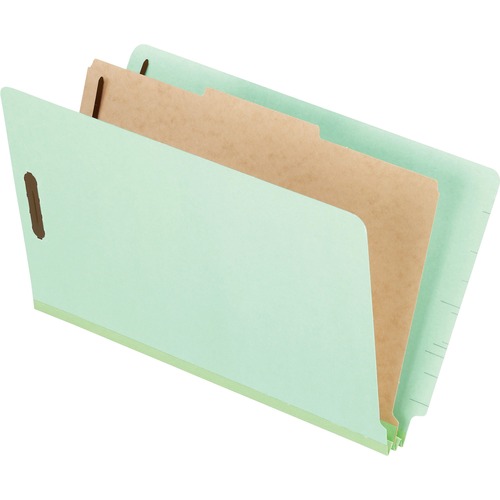 Pendaflex Legal Recycled Classification Folder - 8 1/2" x 14" - 2" for Folder - 1 Divider(s) - 25 pt. - Pressboard, Tyvek - Light Green - Reinforced Gusset, Tear Resistant, Rip Resistant - 65% Recycled - 10 / Box