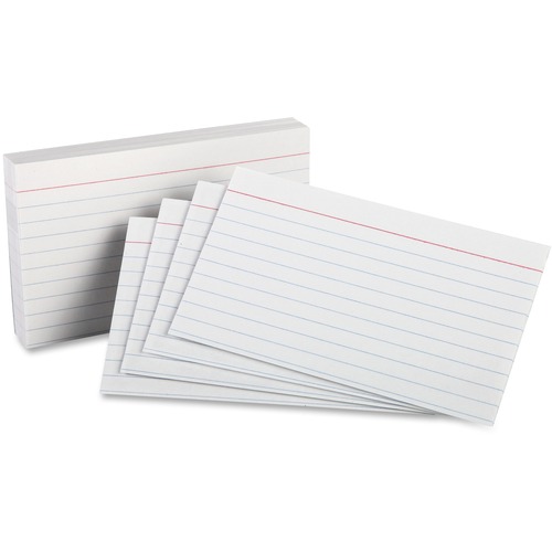 Oxford Printable Index Card - White - 10% - 3" x 5" - 85 lb Basis Weight - 100 / Pack - SFI
