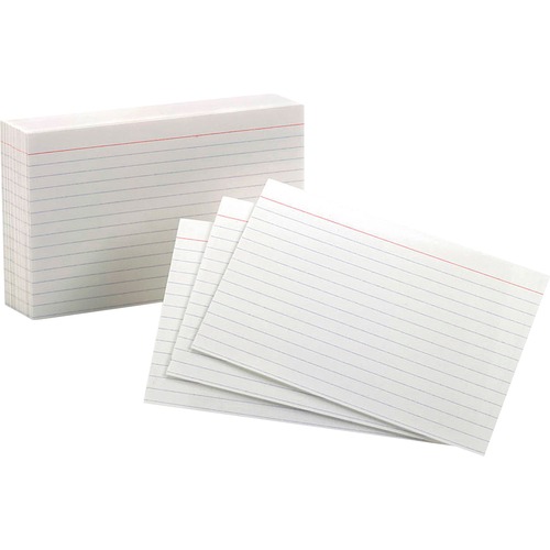 Oxford Ruled Index Cards - 4" x 6" - 85 lb Basis Weight - 100 / Pack - SFI - Index Cards - OXF41