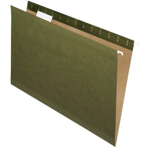 Pendaflex 1/5 Tab Cut Legal Recycled Hanging Folder - 8 1/2" x 14" - Standard Green - 10% Recycled - 25 / Box