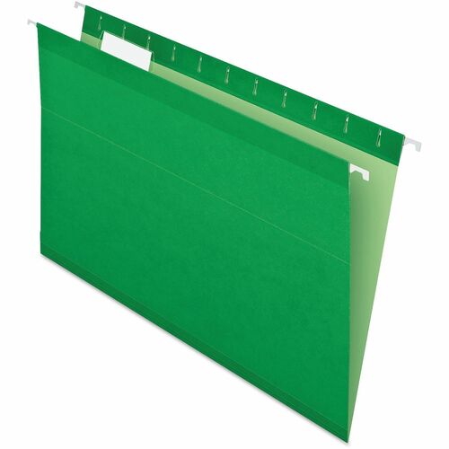 Pendaflex 1/5 Tab Cut Legal Hanging Folder - 8 1/2" x 14" - Bright Green - 25 / Box