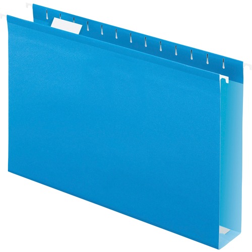 Pendaflex 1/5 Tab Cut Legal Recycled Hanging Folder - 8 1/2" x 14" - 2" Expansion - Pressboard, Poly - Blue - 10% Recycled - 25 / Box