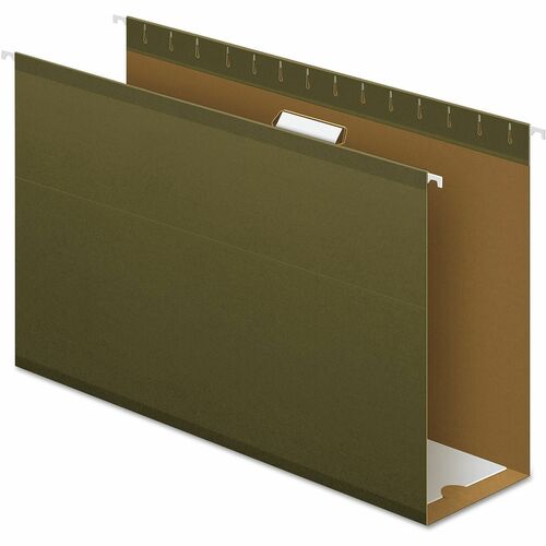 Pendaflex Legal Recycled Hanging Folder - 4" Folder Capacity - 8 1/2" x 14" - 4" Expansion - Standard Green - Reinforced, Reinforced Gusset, Acid-free - 10% Recycled - 25 / Box