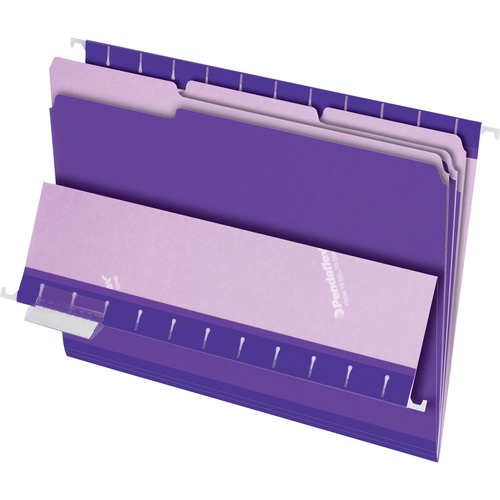 Pendaflex 1/3 Tab Cut Letter Recycled Top Tab File Folder - 8 1/2" x 11" - Violet - 10% Recycled - 100 / Box