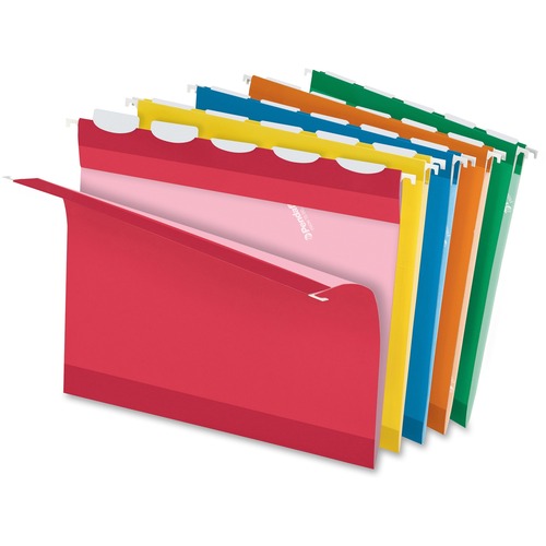 Pendaflex Ready-Tab 1/5 Tab Cut Letter Recycled Hanging Folder - 8 1/2" x 11" - Assorted - 10% Recycled - 25 / Box - Color Hanging Folders - PFX42592