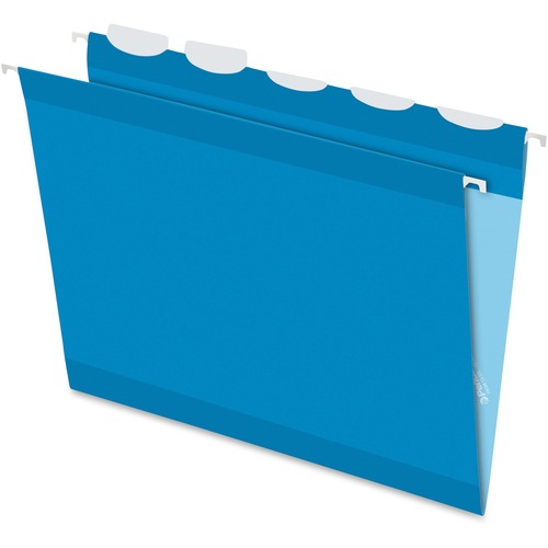 Pendaflex Ready-Tab 1/5 Tab Cut Letter Recycled Hanging Folder - 8 1/2" x 11" - Blue - 10% Recycled - 25 / Box