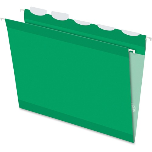 Pendaflex Ready-Tab 1/5 Tab Cut Letter Recycled Hanging Folder - 8 1/2" x 11" - Bright Green - 10% Recycled - 25 / Box