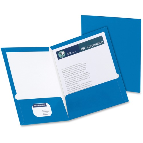Oxford Letter Pocket Folder - 8 1/2" x 11" - 2 Pocket(s) - Blue - 25 / Box = OXF51701
