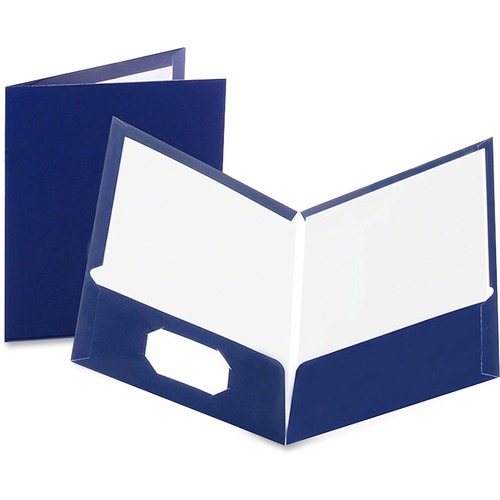 Oxford Letter Pocket Folder - 8 1/2" x 11" - 100 Sheet Capacity - 2 Pocket(s) - Paperboard - Dark Blue - Sold as Each