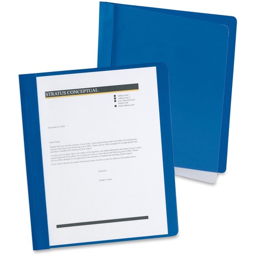 Oxford Letter Recycled Report Cover - 8 1/2" x 11" - 100 Sheet Capacity - 3 Fastener(s) - 1/2" Fastener Capacity for Folder - Clear - 10% Recycled - 25 / Box