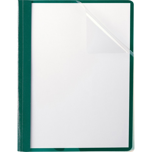 Oxford Letter Recycled Report Cover - 8 1/2 x 11 - 100 Sheet Capacity - 3  x Tang Fastener(s) - 1/2 Fastener Capacity for Folder - Leatherette -  Hunter Green - 10% Recycled - 25 / Box